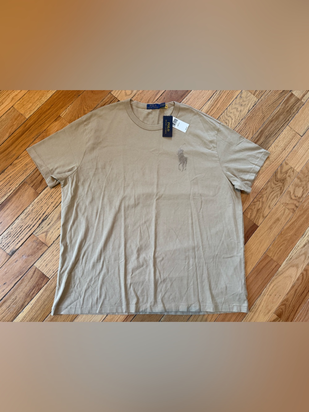 Polo Ralph Lauren Beige Embroidered BIG PONY Classic Fit T Shirt Men’s Size 3XB - Picture 2 of 13